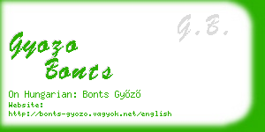 gyozo bonts business card